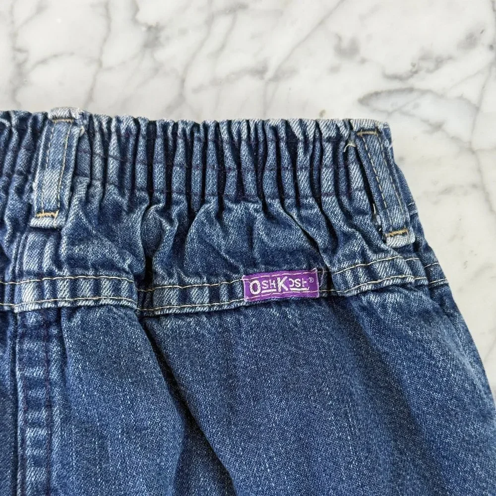 Vintage Osh Kosh Girl Denim Jeans Plaid Lined Sz 6X